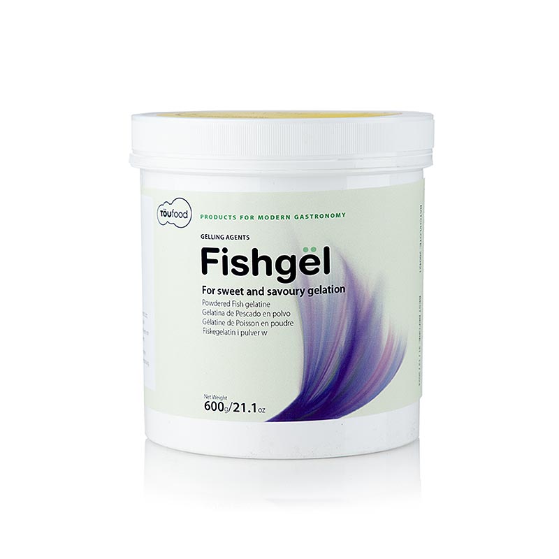 TÖUFOOD FISHGEL, Geliermittel aus Fischgelatine - 600 g - Pe-dose