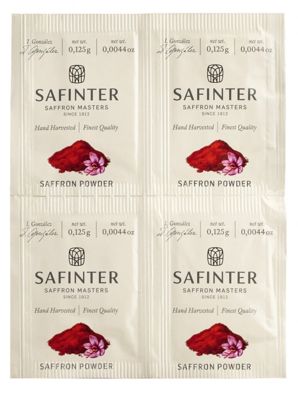 Acafrao moido, em porcOEes de quatro, Safinter - 0,5g / 4x0,125g - Pedaco