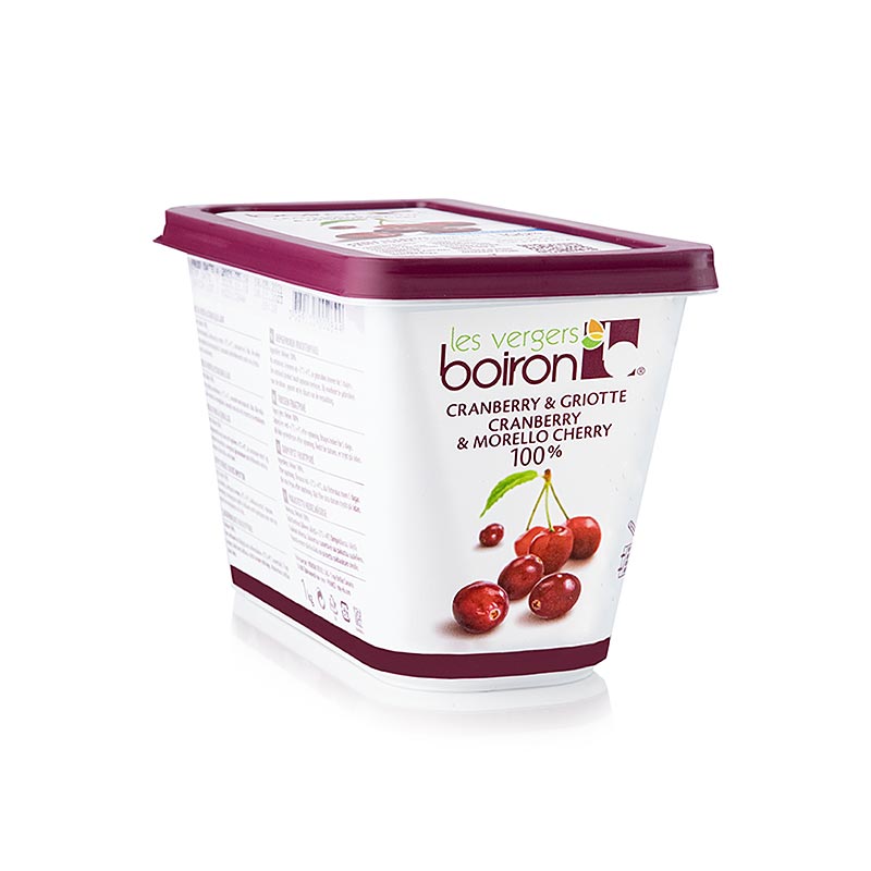 Boiron Sauerkirsche & Cranberry Püree, ungezuckert, (Griotte / Cranberrie) - 1 kg - Pe-schale