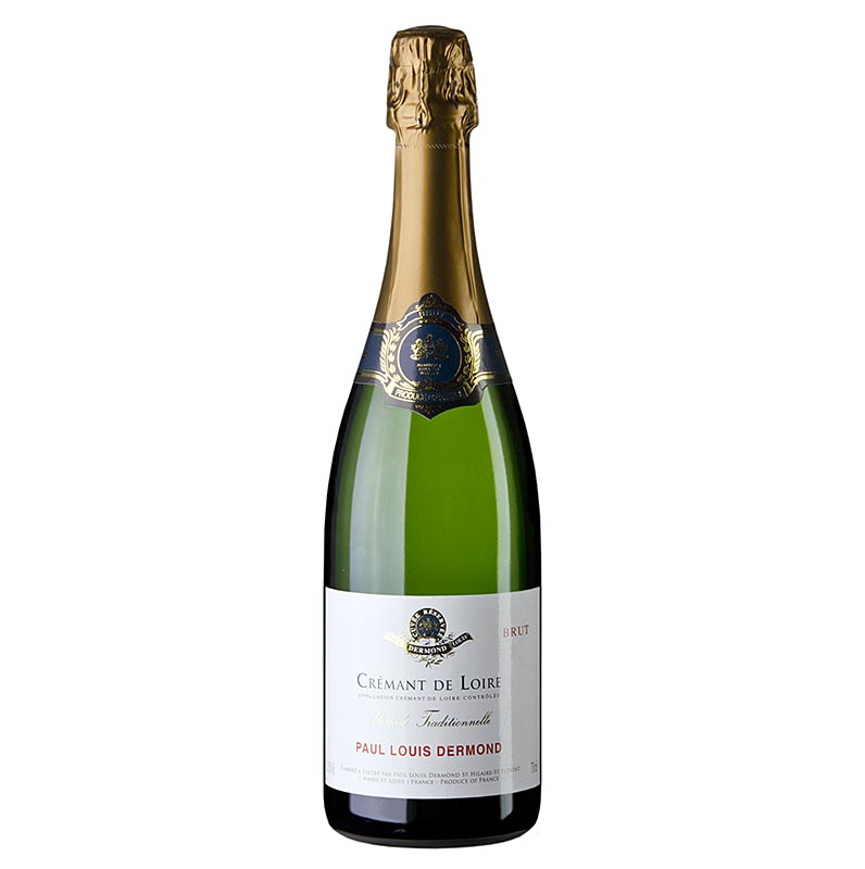 Paul Louis Dermond Cremant de Loire, brut, witte, mousserende wijn, 12,5% vol. - 750 ml - Fles Paul Louis Dermond Cremant de Loire, brut, witte, mousserende wijn, 12,5% vol. - 750 ml - Fles