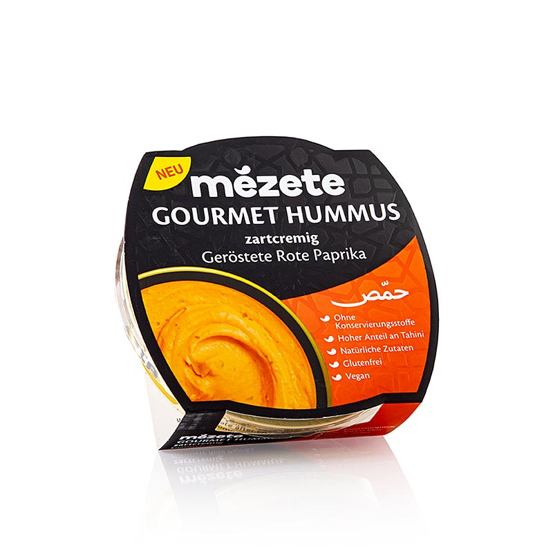 Gastronomische hummus met geroosterde rode paprika, kikkererwtenpuree, mezete - 215g - PE-schaal