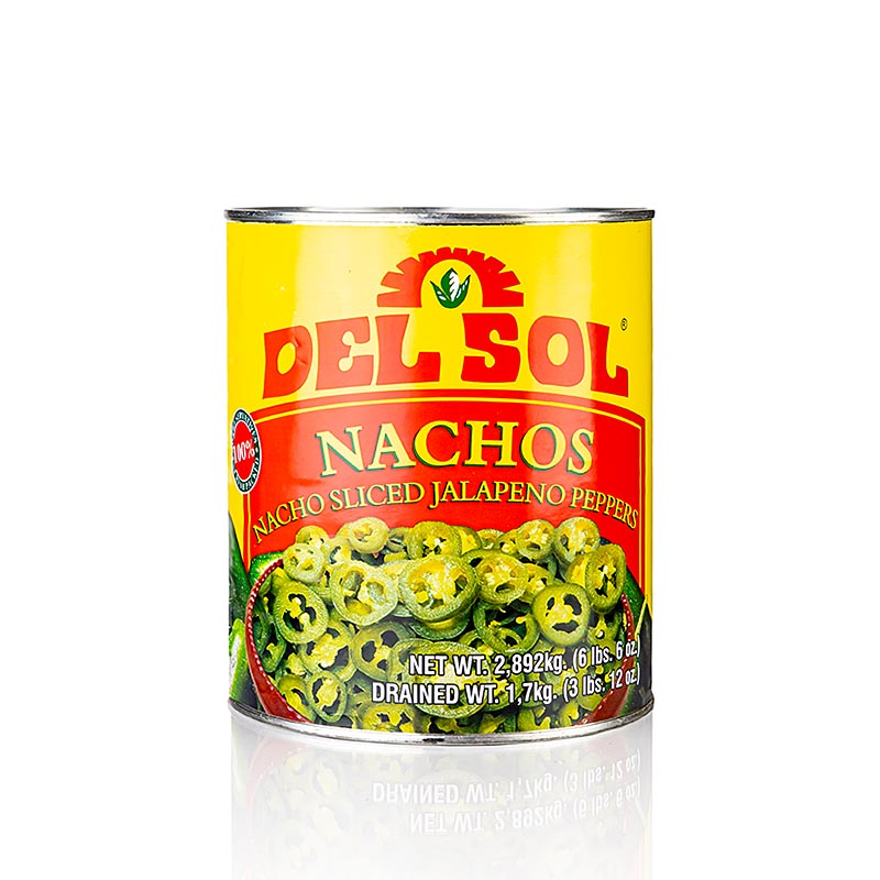 Speca djeges jalapenos, jeshile, ne feta, Del Sol - 2.89 kg - mund