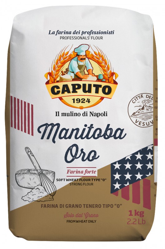 Manitoba Oro, pehmea vehnajauho tyyppi 0, Caputo - 1000 g - pakkaus