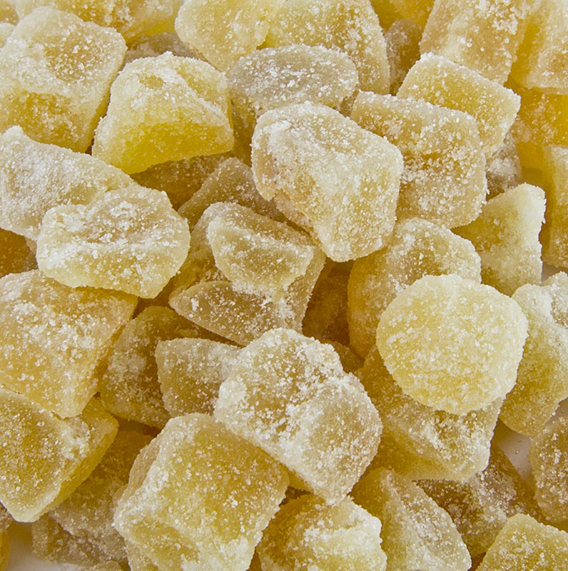 Ginger cubes, candied, dry / crystallized - 750 g - PE can