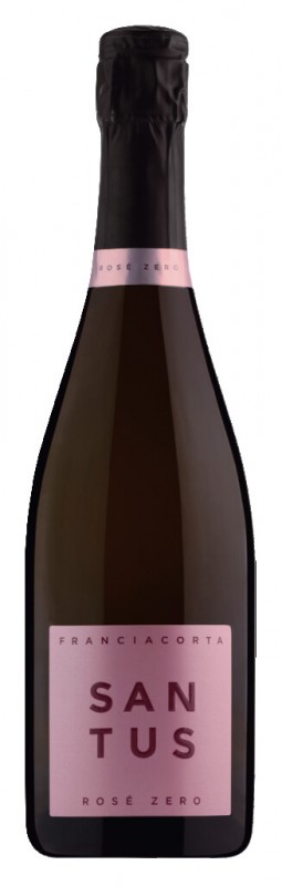 Franciacorta Rose Zero Millesimato 2018, wain berkilauan mawar, Santus - 0.75 l - Botol Franciacorta Rose Zero Millesimato 2018, wain berkilauan mawar, Santus - 0.75 l - Botol