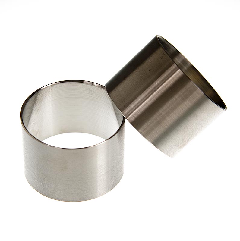 Cortador de anillas de acero inoxidable, liso, Ø 5 cm, 3,6 cm de alto, 1,3 mm de espesor - 1 pieza - Perder