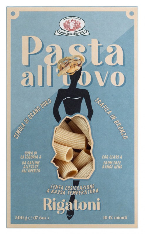 Rigatoni all`uovo, Eiernudeln, Rustichella - 500 g - Packung