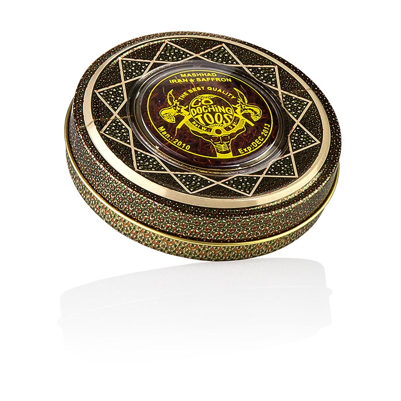 Saffron threads, Iran, in jewelery box - 5 g - can Saffron threads, Iran, in jewelery box - 5 g - can