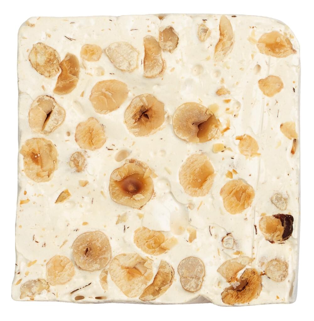 1 - Torrone friabile con nocciole Piemonte IGP, Nougat com avelas do Piemonte, duro, Antica Torroneria Piemontese - 80g - pacote