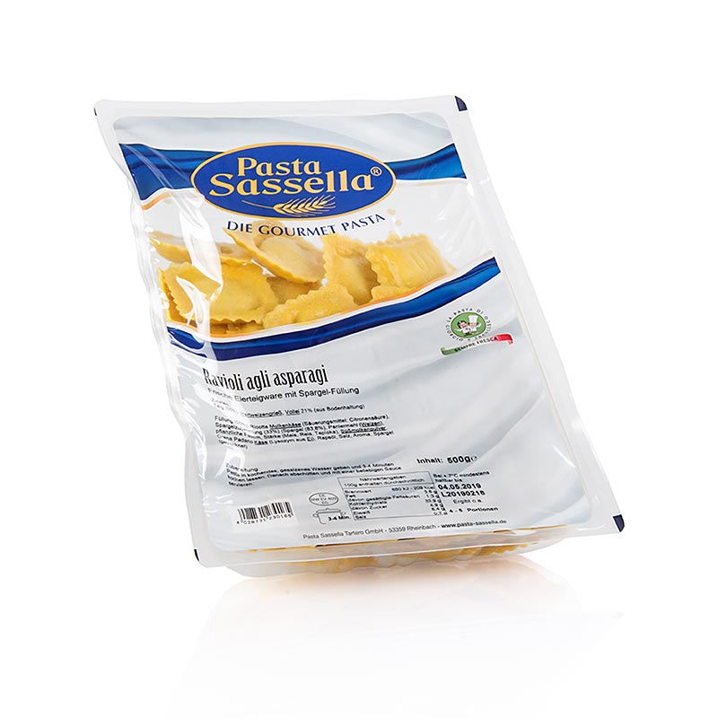 Ravioli freschi con ripieno di asparagi, Pasta Sassella 500g (SA) - 500 g - 