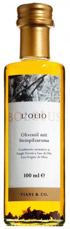 Olio d`oliva ai funghi porcini, olivenolie med porcini-aroma - 100 ml - flaske