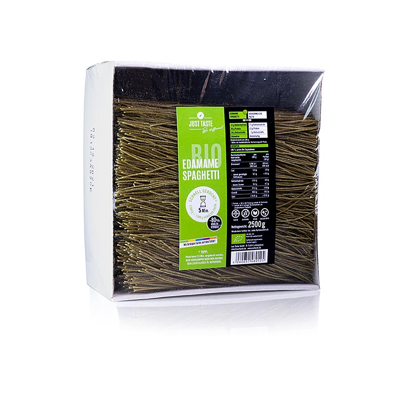 Just Taste Edamame Spaghetti, sans gluten, biologique - 2,5 kg - Papier carton