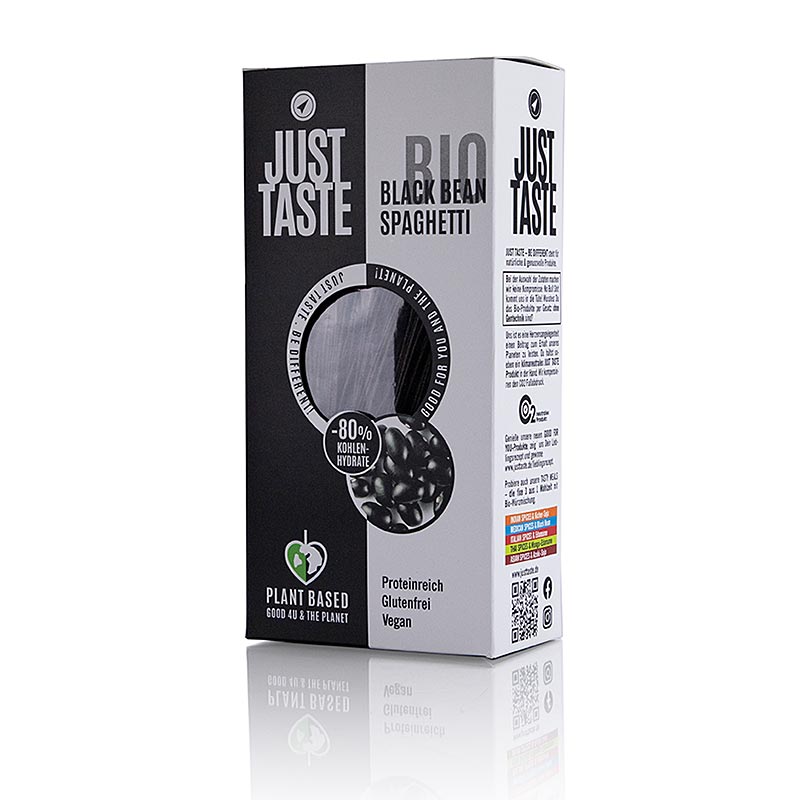 Just Taste Espaguete de Feijao Preto, sem gluten, organico - 250g - caixa