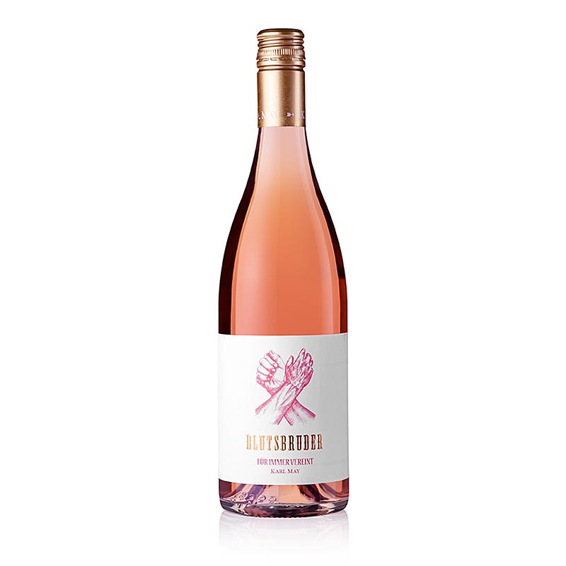 Anggur mawar Blutsbruder 2023er, kering, 12,5% vol., Karl May, organik - 750ml - Botol Anggur mawar Blutsbruder 2023er, kering, 12,5% vol., Karl May, organik - 750ml - Botol