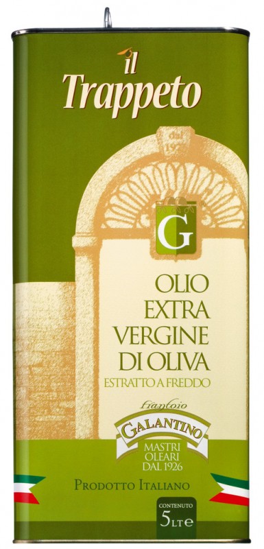 Huile d`olive extra vierge Trappeto, Olio Extra Trappeto vierge, Galantino - 5 000 ml - boîte