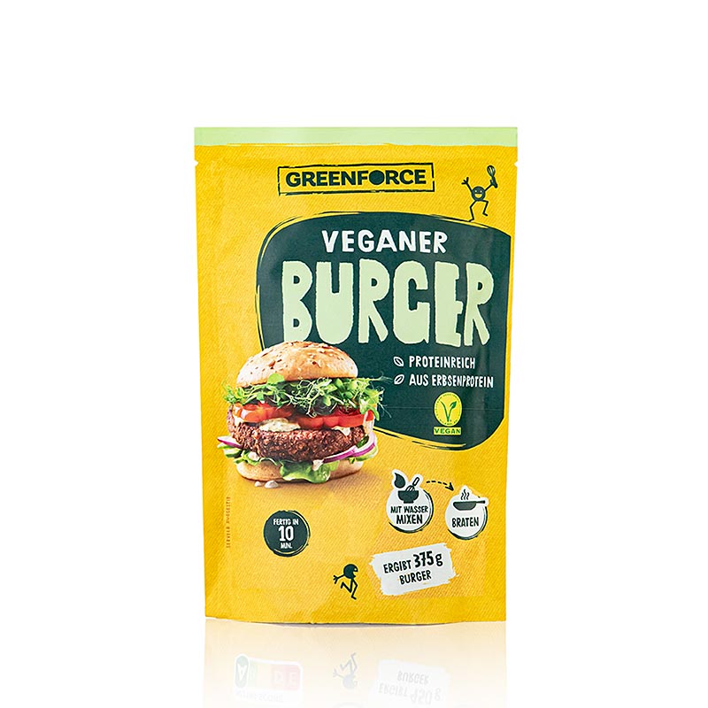 Greenforce Mix per polpette di hamburger vegani, a base di proteine di piselli - 125 g - borsa Greenforce Mix per polpette di hamburger vegani, a base di proteine di piselli - 125 g - borsa