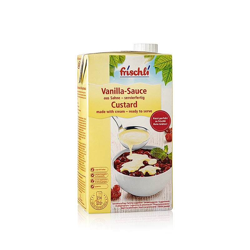 Salsa de vainilla, con sabor a vainilla, se puede utilizar tibia y fria, fresca - 1 litro - paquete tetra Salsa de vainilla, con sabor a vainilla, se puede utilizar tibia y fria, fresca - 1 litro - paquete tetra