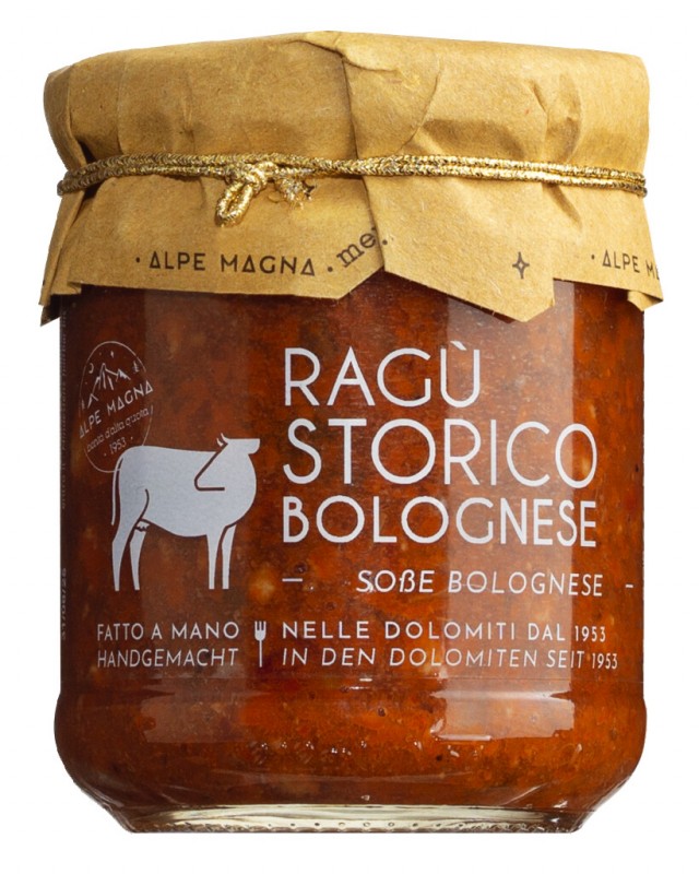 Ragu storico bolognese, bolognese umak, Alpe Magna - 190 g - Staklo Ragu storico bolognese, bolognese umak, Alpe Magna - 190 g - Staklo