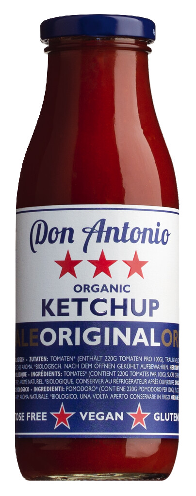 Ketchup original, organico, ketchup de tomate, organico, Don Antonio - 350ml - Botella