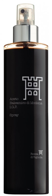 Vaporiser tous `Aceto Balsamico di Modena IGP, vinaigrette au vinaigre balsamique dans un flacon pulvérisateur, Rocca di Vignola - 250 ml - bouteille