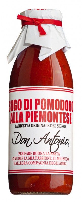 Sugo alla Piemontese, molho de tomate com vinho tinto Barbera, Don Antonio - 480ml - Garrafa Sugo alla Piemontese, molho de tomate com vinho tinto Barbera, Don Antonio - 480ml - Garrafa