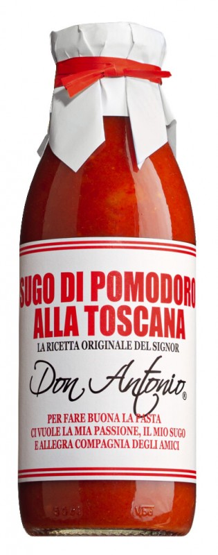 Sugo alla Toscana, sauce tomate a l`ail, Don Antonio - 480 ml - Bouteille Sugo alla Toscana, sauce tomate a l`ail, Don Antonio - 480 ml - Bouteille
