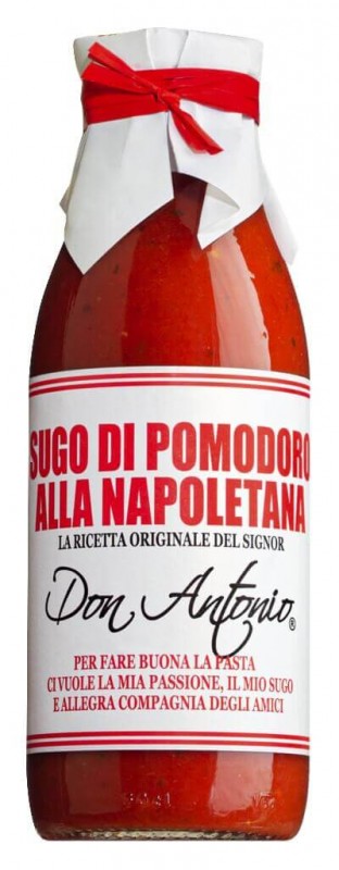 Sugo alla Napoletana, molho de tomate com diferentes tipos de tomate, Don Antonio - 480ml - Garrafa Sugo alla Napoletana, molho de tomate com diferentes tipos de tomate, Don Antonio - 480ml - Garrafa