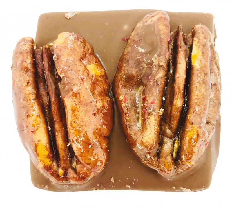 Caramel and Chocolat au lait et noix de pecan, Salted Butter Caramel with Pecan, Dolfin - 45g - pack Caramel and Chocolat au lait et noix de pecan, Salted Butter Caramel with Pecan, Dolfin - 45g - pack
