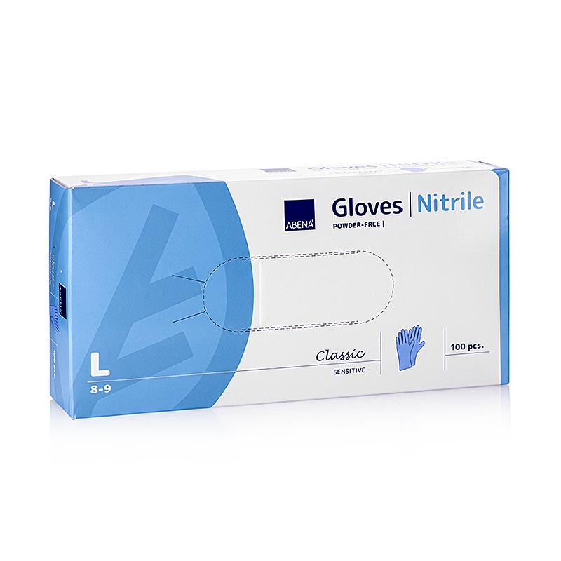 Einweghandschuhe Nitril, Blau, L, ungepudert - 100 Stück - Karton