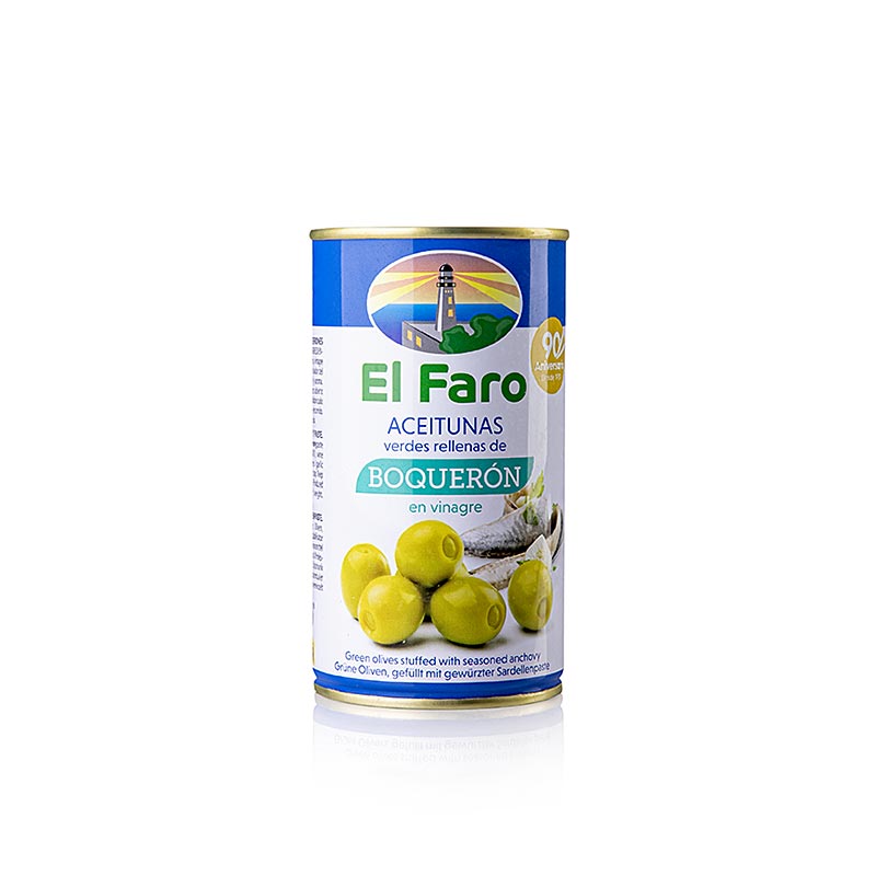 Olive verdi, con acciughe Boqueron (aceto di acciughe), El Faro - 350 g - Potere