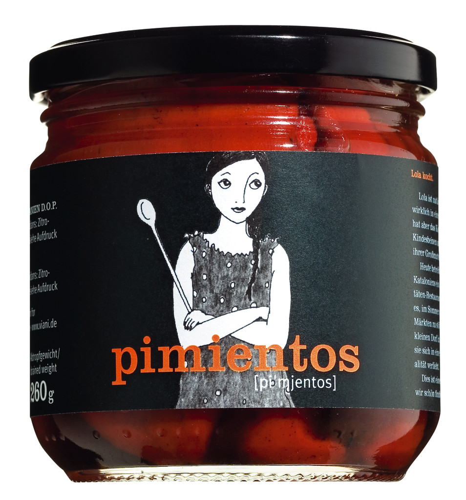 Pimientos del Piquillo DOP, rode paprika, heel en gegrild, La Cocina de Lola - 290 g - Glas