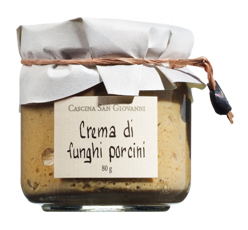 Crema di funghi porcini, porcini cream, Cascina San Giovanni - 80 g - Glass