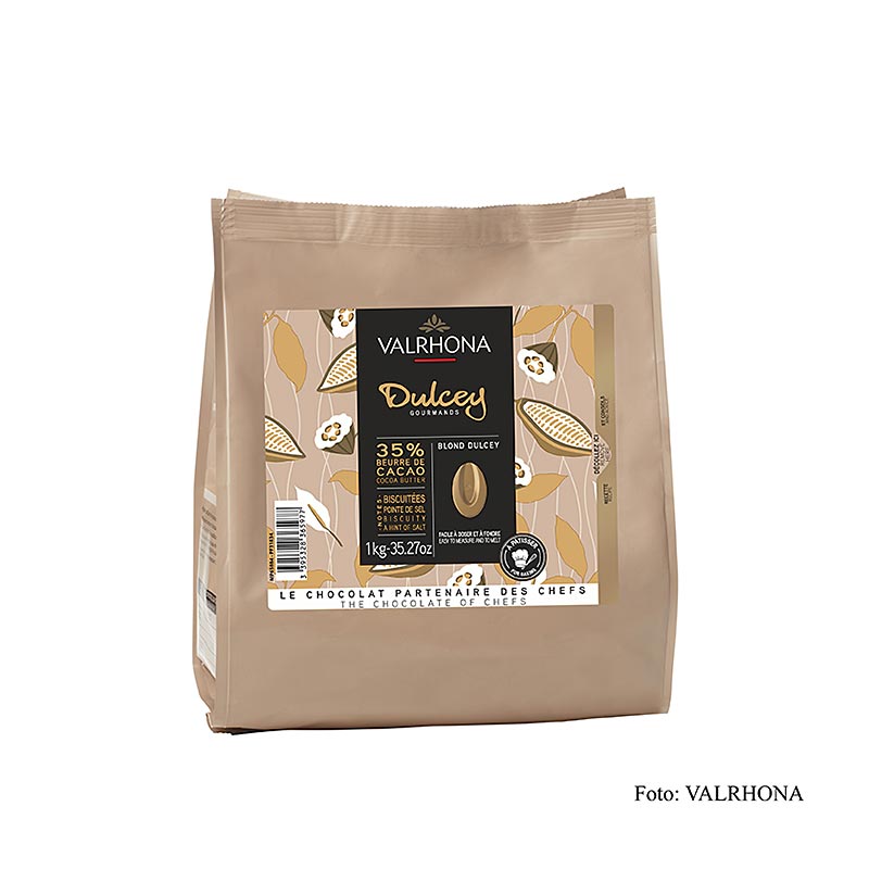 Valrhona Dulcey, Coklat Berambut perang 35%, Callets (31834) - 1 kg - beg Valrhona Dulcey, Coklat Berambut perang 35%, Callets (31834) - 1 kg - beg