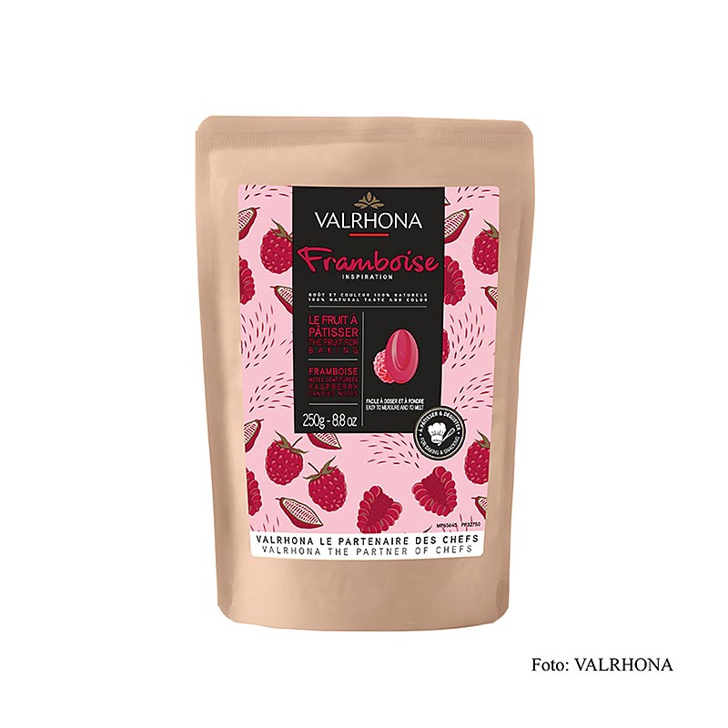 Valrhona Inspiration Raspberry, especialitat de gerds amb mantega de cacau (32750) - 250 g - bossa Valrhona Inspiration Raspberry, especialitat de gerds amb mantega de cacau (32750) - 250 g - bossa