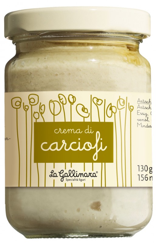 Crema di carciofi, artisjokcrème, La Gallinara - 130 g - Glas