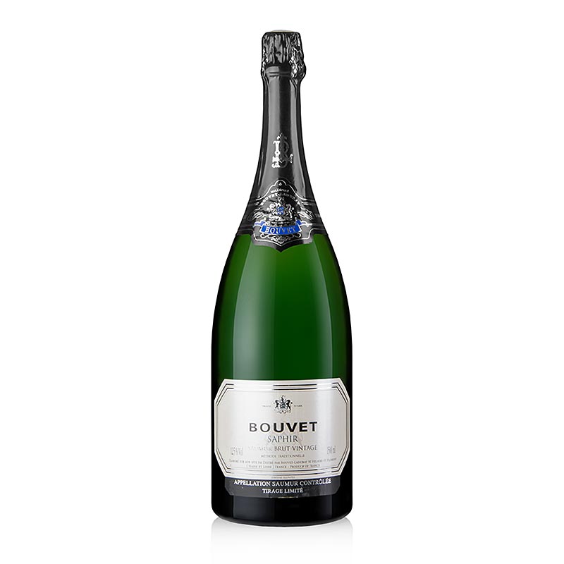 2020 Saphir Blanc Saumur, sumive vino Brut, Cremant de Loire, 12,5 % obj., Bouvet - 1,5 l - Lahev 2020 Saphir Blanc Saumur, sumive vino Brut, Cremant de Loire, 12,5 % obj., Bouvet - 1,5 l - Lahev