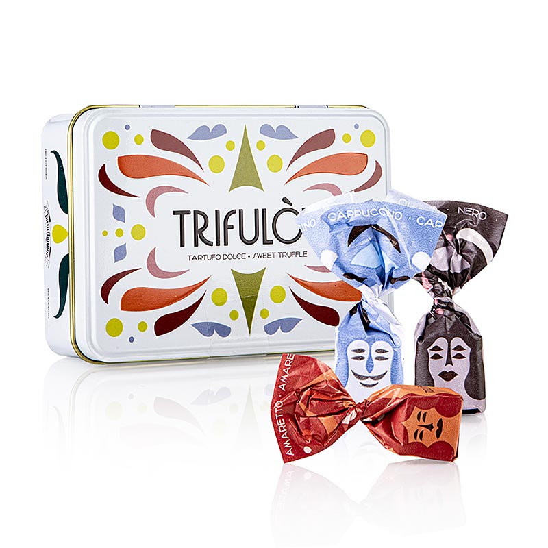 trifulot - Mini pralines de trufa Alba, en caja metalica de regalo, 3 variedades (DCA) - 100g - poder