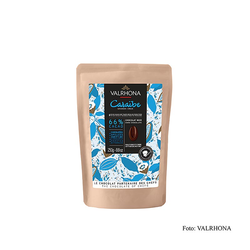 Valrhona Caraibe, Bitterschokolade 66 %, Callets - 250 g - Beutel