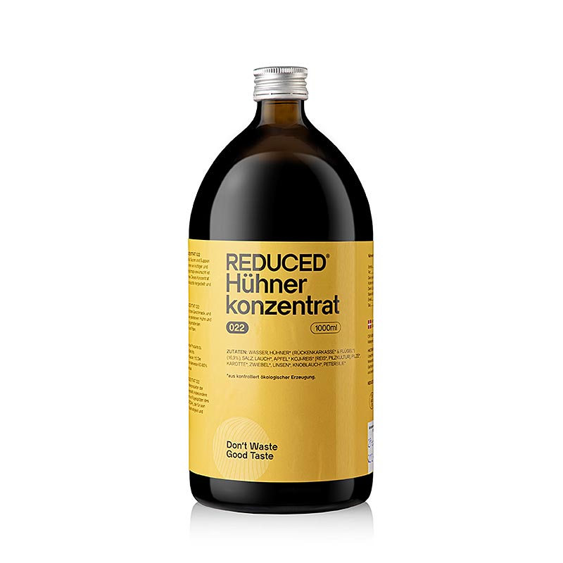 REDUCED Chicken Concentrate 022 - csirkekoncentratum, bio - 1 liter - Uveg REDUCED Chicken Concentrate 022 - csirkekoncentratum, bio - 1 liter - Uveg