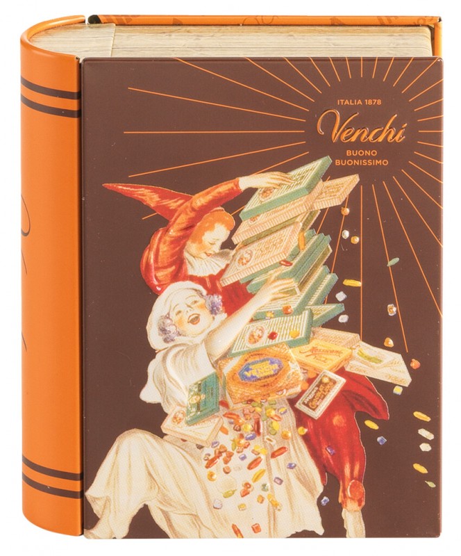 Vintage miniboek, chocolademix, miniboek geschenkdoos, Venchi - 119g - Deel Vintage miniboek, chocolademix, miniboek geschenkdoos, Venchi - 119g - Deel