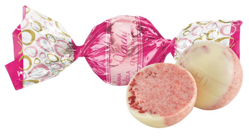 Chocomousse Praline de Morango e Creme, Praline de Morango e Creme com Chocomousse, Venchi - 1.000g - kg Chocomousse Praline de Morango e Creme, Praline de Morango e Creme com Chocomousse, Venchi - 1.000g - kg