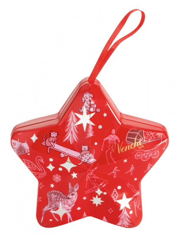 Star Metal Tin Bannecker, zvjezdani poklon limenka s cokoladnim kometama, Venchi - 37g - Komad Star Metal Tin Bannecker, zvjezdani poklon limenka s cokoladnim kometama, Venchi - 37g - Komad