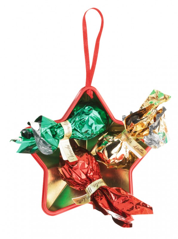 Star Metal Tin Bannecker, boîte cadeau etoile avec comètes en chocolat, Venchi - 37g - Morceau Star Metal Tin Bannecker, boîte cadeau etoile avec comètes en chocolat, Venchi - 37g - Morceau