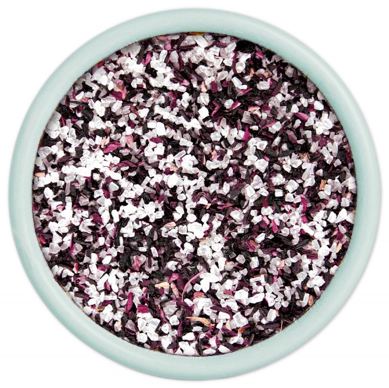 Granito con hibiscus, refill, sea salt with hibiscus, in a window bag, Sal de Ibiza - 150g - bag