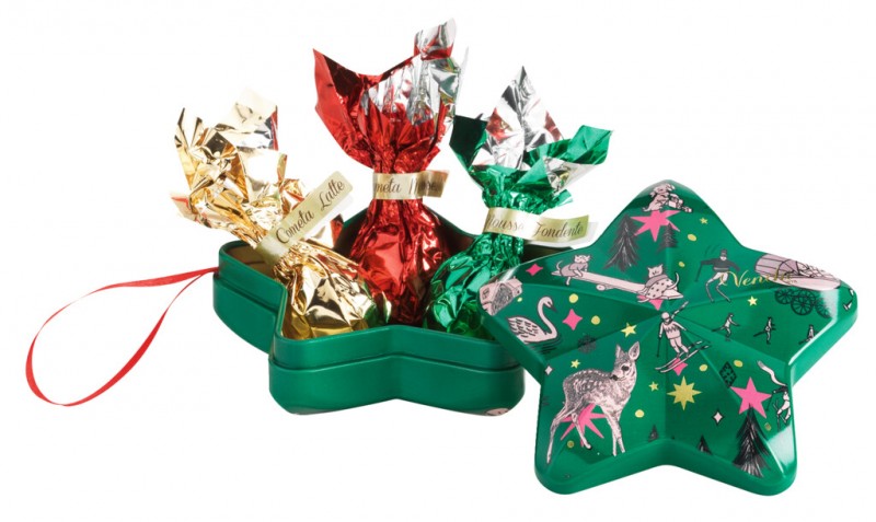 Star Metal Tin Bannecker, zvjezdani poklon limenka s cokoladnim kometama, Venchi - 37g - Komad Star Metal Tin Bannecker, zvjezdani poklon limenka s cokoladnim kometama, Venchi - 37g - Komad