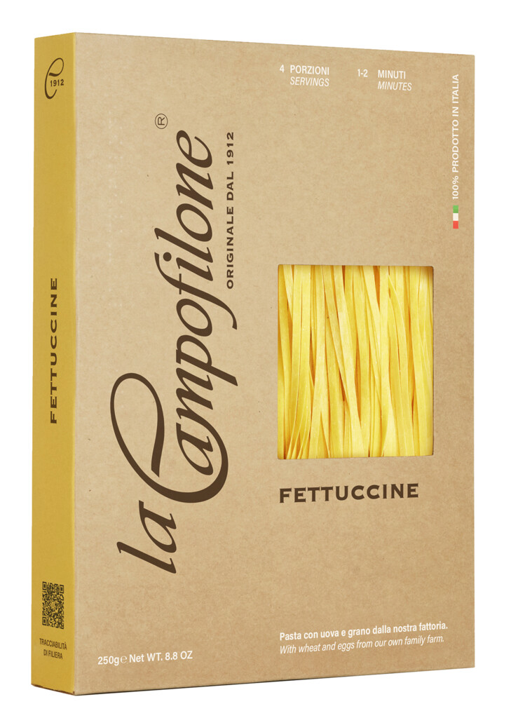 Fettuccine, eiernoedels, fettuccine 4 mm, La Campofilone - 250g - pak