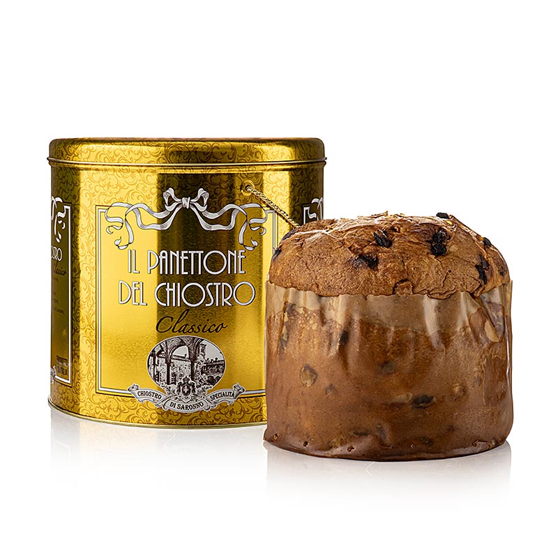Panetone de Bolo de Natal - Classico, Metal Lata Dourada - 1 kg - pode
