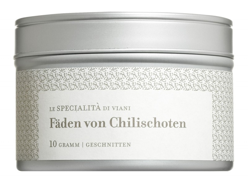 Chili threads, thinly sliced, chili peppers cut into threads, Viani - 10 g - Can Chili threads, thinly sliced, chili peppers cut into threads, Viani - 10 g - Can