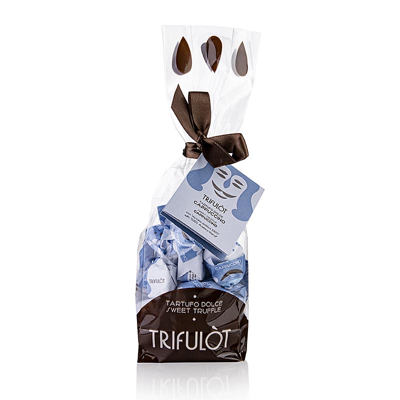 trifulot - praline cu trufe Alba mini, Cappuccino (albastru deschis), Tartuflanghe - 180 g - sac trifulot - praline cu trufe Alba mini, Cappuccino (albastru deschis), Tartuflanghe - 180 g - sac