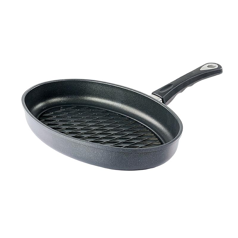 AMT Gastroguss, soikea grillipannu, induktioyhteensopiva, BBQ-timanttikuviolla, 35x24cm - 1 kpl - Loysa